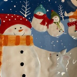 St. Nicholas Square “Snow Days” Snowman Plates Bowl Platter Christmas Dishes